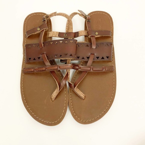 faux leather strappy sandals